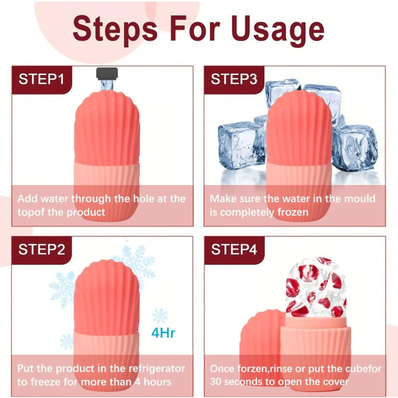 Ice Face Roller Ice Cube Beauty Massage Silicone Ice Mold For Eye Puffiness Ice Facial Roller Shrink Pores Multifunctional mold