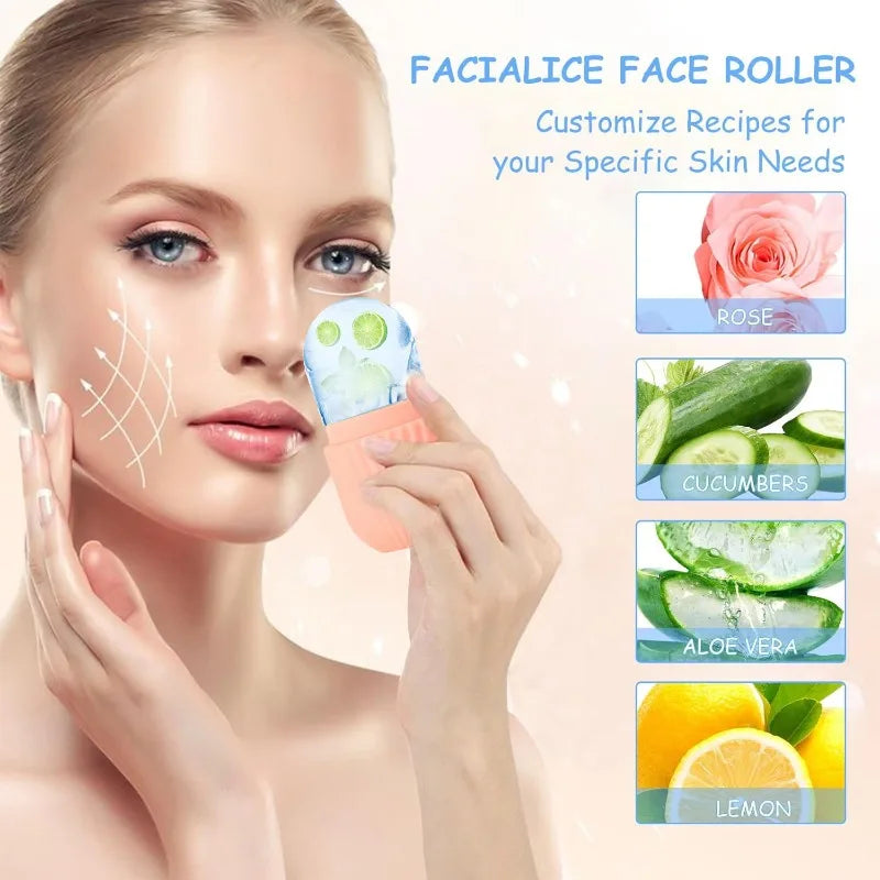 Ice Face Roller Ice Cube Beauty Massage Silicone Ice Mold For Eye Puffiness Ice Facial Roller Shrink Pores Multifunctional mold