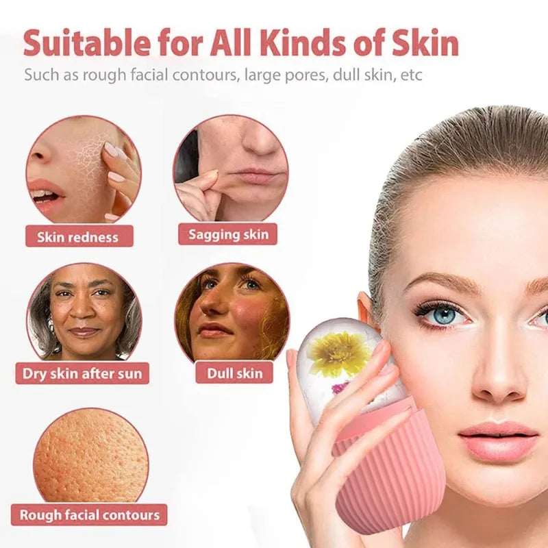 Ice Face Roller Ice Cube Beauty Massage Silicone Ice Mold For Eye Puffiness Ice Facial Roller Shrink Pores Multifunctional mold