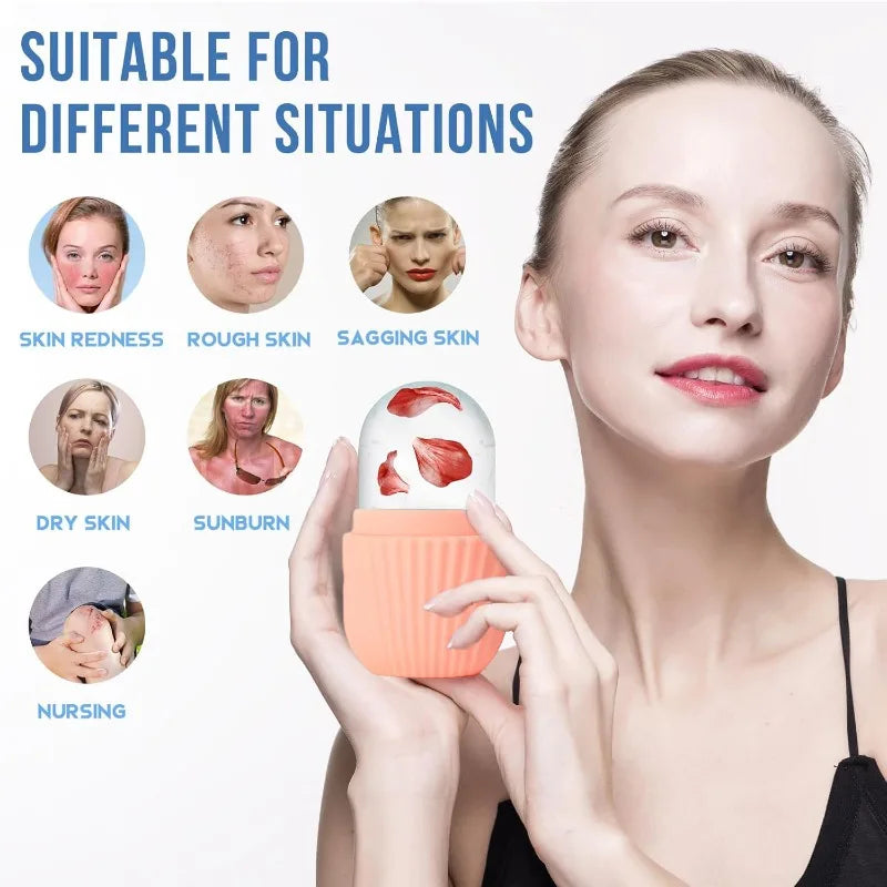 Ice Face Roller Ice Cube Beauty Massage Silicone Ice Mold For Eye Puffiness Ice Facial Roller Shrink Pores Multifunctional mold